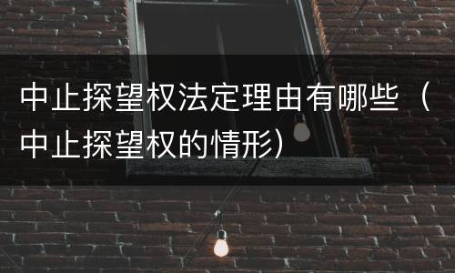 中止探望权法定理由有哪些（中止探望权的情形）