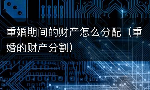 重婚期间的财产怎么分配（重婚的财产分割）