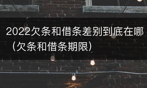 2022欠条和借条差别到底在哪（欠条和借条期限）