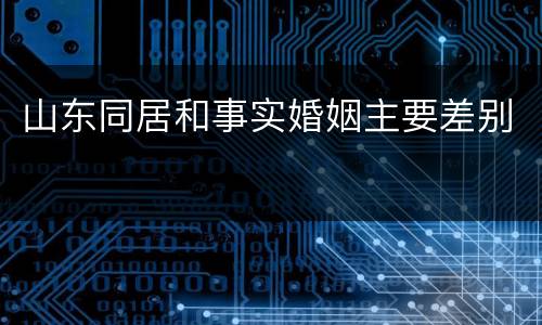 山东同居和事实婚姻主要差别