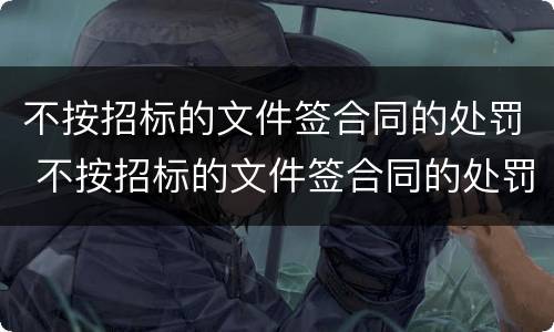 不按招标的文件签合同的处罚 不按招标的文件签合同的处罚规定