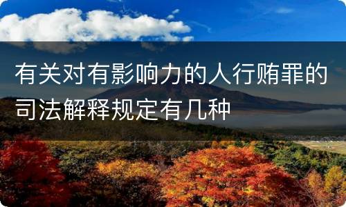 有关对有影响力的人行贿罪的司法解释规定有几种