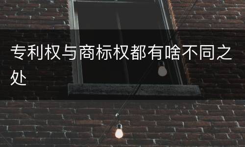 专利权与商标权都有啥不同之处