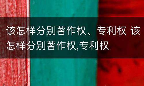 该怎样分别著作权、专利权 该怎样分别著作权,专利权