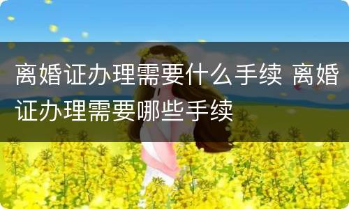 离婚证办理需要什么手续 离婚证办理需要哪些手续