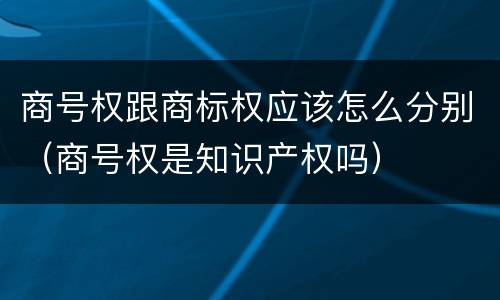 商号权跟商标权应该怎么分别（商号权是知识产权吗）