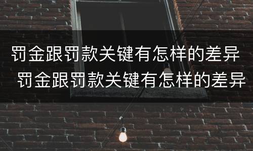 罚金跟罚款关键有怎样的差异 罚金跟罚款关键有怎样的差异呢