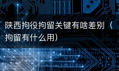 陕西拘役拘留关键有啥差别（拘留有什么用）