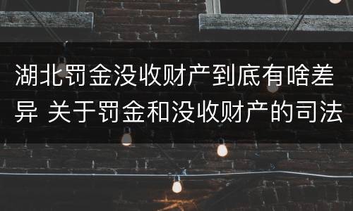 湖北罚金没收财产到底有啥差异 关于罚金和没收财产的司法解释