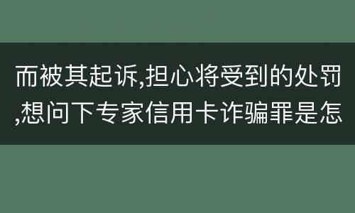而被其起诉,担心将受到的处罚,想问下专家信用卡诈骗罪是怎样判罚的