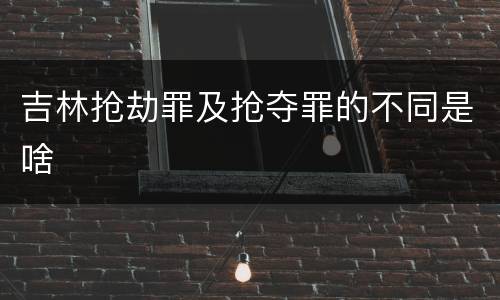 吉林抢劫罪及抢夺罪的不同是啥