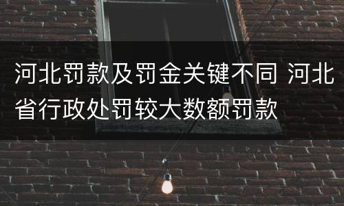 河北罚款及罚金关键不同 河北省行政处罚较大数额罚款