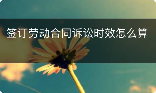 签订劳动合同诉讼时效怎么算