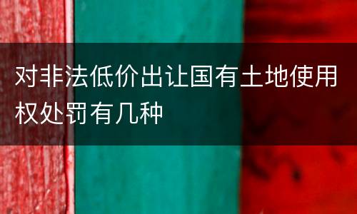 对非法低价出让国有土地使用权处罚有几种