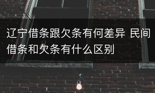 辽宁借条跟欠条有何差异 民间借条和欠条有什么区别