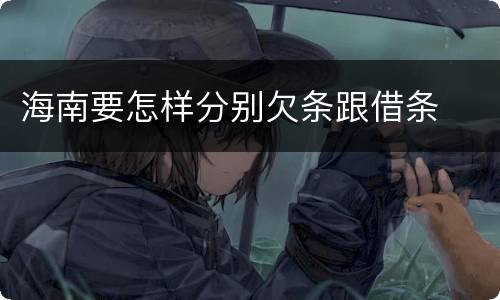 海南要怎样分别欠条跟借条