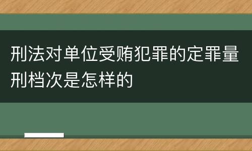 刑法对单位受贿犯罪的定罪量刑档次是怎样的