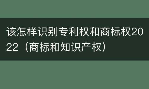 该怎样识别专利权和商标权2022（商标和知识产权）