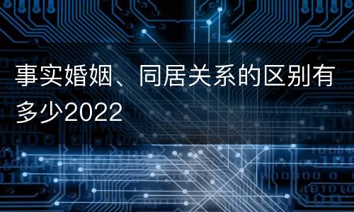 事实婚姻、同居关系的区别有多少2022