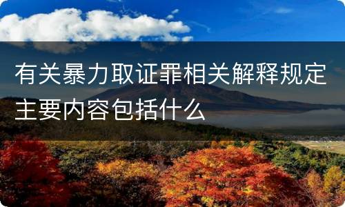 有关暴力取证罪相关解释规定主要内容包括什么