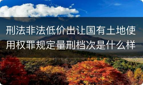 刑法非法低价出让国有土地使用权罪规定量刑档次是什么样