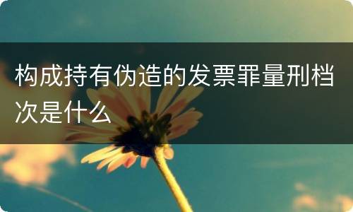 构成持有伪造的发票罪量刑档次是什么