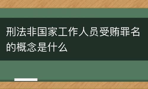 刑法非国家工作人员受贿罪名的概念是什么
