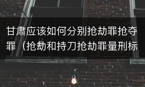 甘肃应该如何分别抢劫罪抢夺罪（抢劫和持刀抢劫罪量刑标准）