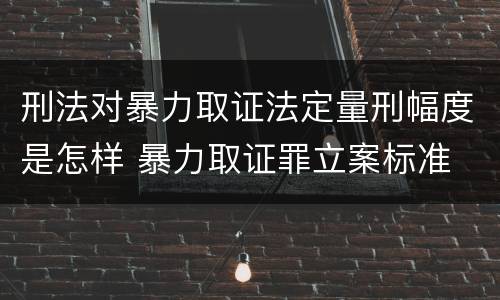 刑法对暴力取证法定量刑幅度是怎样 暴力取证罪立案标准