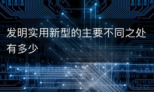 发明实用新型的主要不同之处有多少