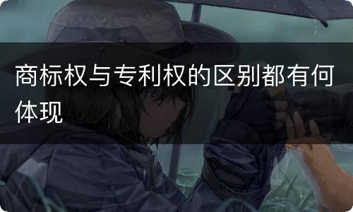 商标权与专利权的区别都有何体现