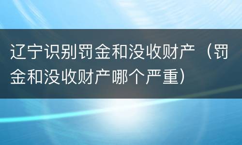辽宁识别罚金和没收财产（罚金和没收财产哪个严重）