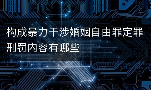 构成暴力干涉婚姻自由罪定罪刑罚内容有哪些