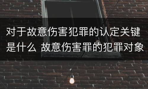 对于故意伤害犯罪的认定关键是什么 故意伤害罪的犯罪对象