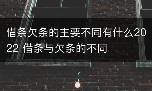 借条欠条的主要不同有什么2022 借条与欠条的不同