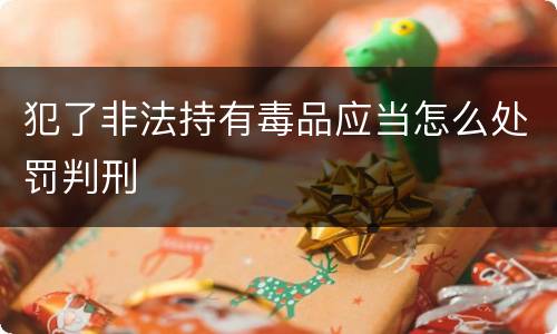 犯了非法持有毒品应当怎么处罚判刑