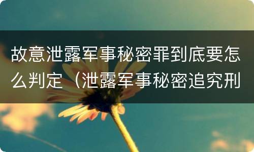 故意泄露军事秘密罪到底要怎么判定（泄露军事秘密追究刑事责任）