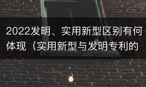2022发明、实用新型区别有何体现（实用新型与发明专利的区别有哪些）