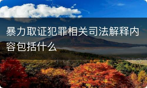 暴力取证犯罪相关司法解释内容包括什么