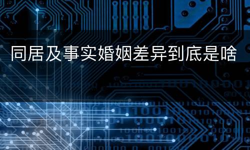 同居及事实婚姻差异到底是啥