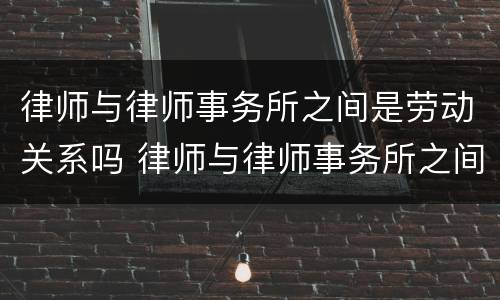 律师与律师事务所之间是劳动关系吗 律师与律师事务所之间是劳动关系吗对吗