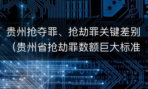 贵州抢夺罪、抢劫罪关键差别（贵州省抢劫罪数额巨大标准）