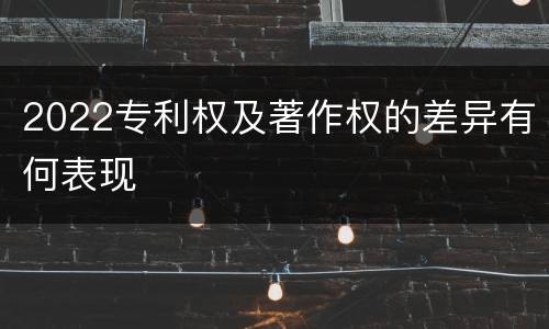 2022专利权及著作权的差异有何表现