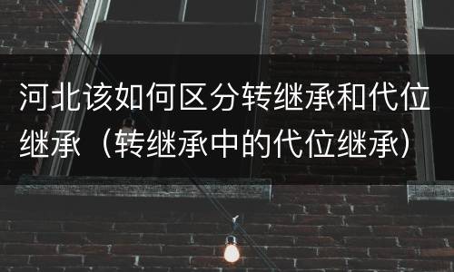 河北该如何区分转继承和代位继承（转继承中的代位继承）