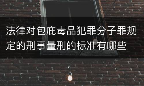 法律对包庇毒品犯罪分子罪规定的刑事量刑的标准有哪些