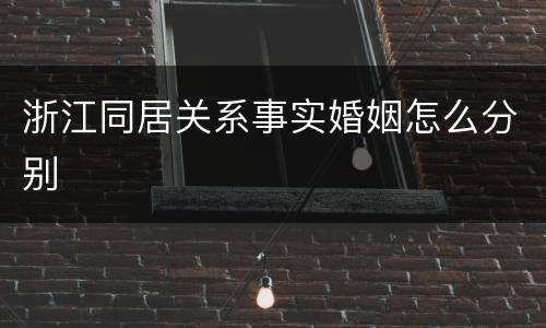 浙江同居关系事实婚姻怎么分别