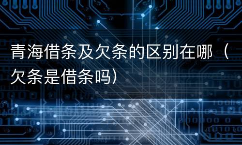 青海借条及欠条的区别在哪（欠条是借条吗）