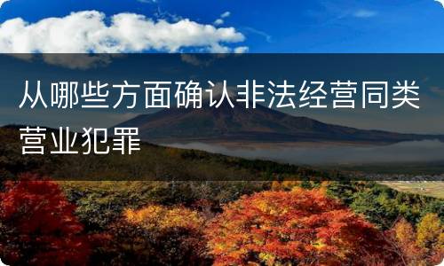 从哪些方面确认非法经营同类营业犯罪