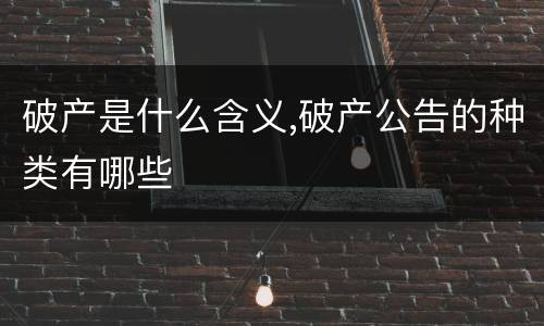 破产是什么含义,破产公告的种类有哪些