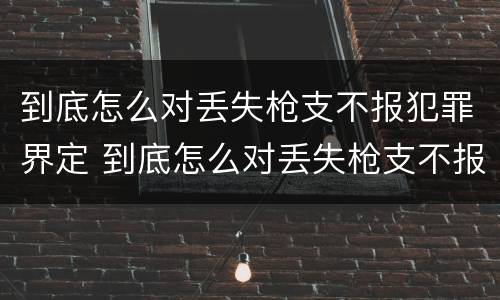 到底怎么对丢失枪支不报犯罪界定 到底怎么对丢失枪支不报犯罪界定呢